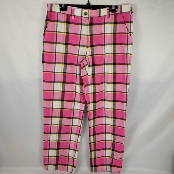 Loud Mouth Golf Retro Plaid Checkered Pattern Printed Pants Mens size 34Wx32H - Picture 1 of 2
